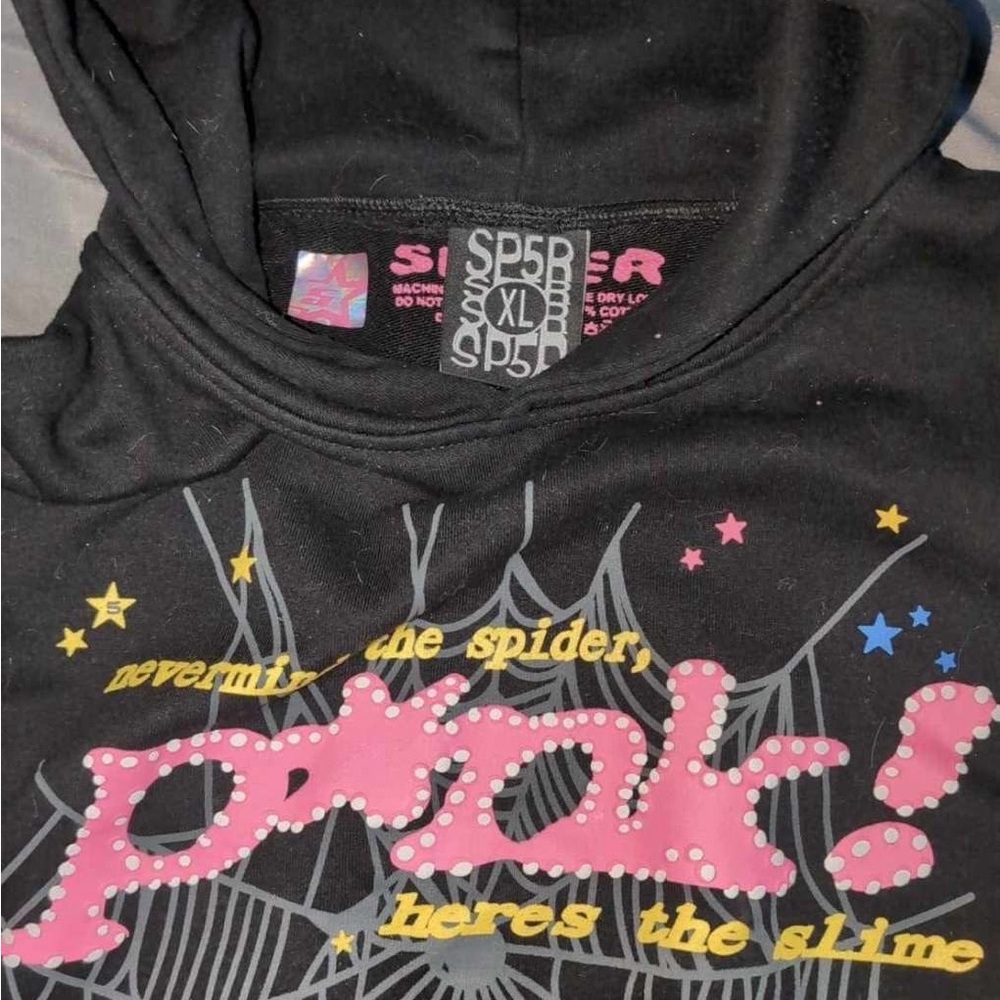 Spider Hoodie Black and Pink Hoodie Sweatshirt
